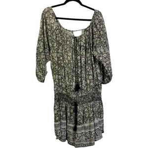 DENIM & SUPPLY RALPH LAUREN Brown Floral Paisley Smock Tunic Mini Dress‎